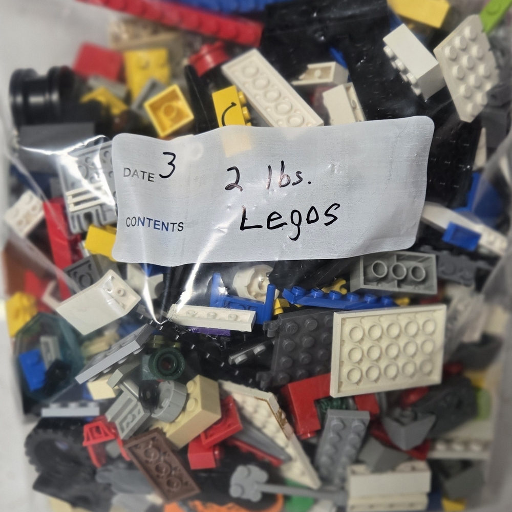 Lego Mixed Bricks Lot - Red, Blue, Yellow, White, Black, Gray, Green